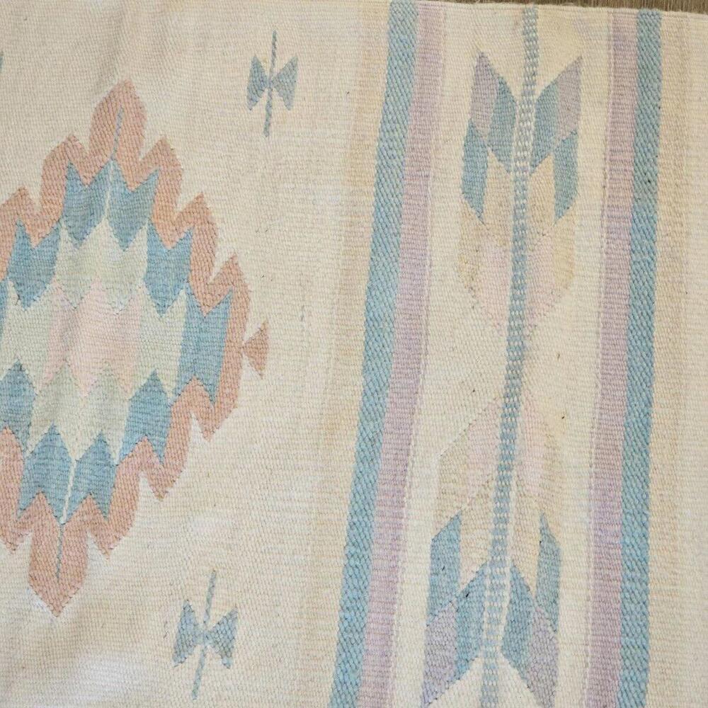 Vintage Southwest Made In Mexico Woven Rug Wall Hanging Tapestry 62"x28" - Picture 5 of 15